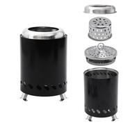 Braciere da tavolo senza fumo, piccolo braciere portatile alimentato da pellet o legna da ardere sicuro da tavolo con borsa da viaggio per campeggio, cortile, camper, patio esterno, 14 x 19,8 cm