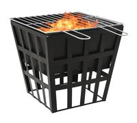 VidaXL 2 in 1 braciere e barbecue in acciaio