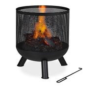Braciere Focolare esterno Bracere a griglia 3,7 kg Acciaio nero Barbecue a legna