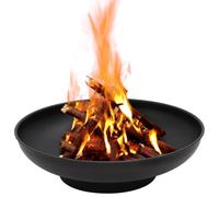 Braciere in acciaio diametro 57 cm, verniciato a polvere nera, grande braciere per giardino e terrazza, ideale per riscaldare, decorare e grigliare con calore e fiamma