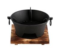 Braciere in ghisa per cucinare all'aperto e riscaldare terrazze - ideale per barbecue e falò - Include doppio estrattore per orecchie, diametro 23 cm