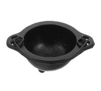 Braciere Mini in Ghisa Nera Vintage Manico e coperchio | Base Stabile a Tre Gambe, Finitura Ossidata Retrò, per Cera e Profumatori Solidi, per Meditazione e Vetrine