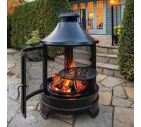 Braciere per giardino, braciere a legna da esterni, con rete parascintille, ideale per patio, barbecue in cortile, campeggio e picnic