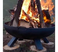 Braciere per impieghi gravosi con supporto, braciere per falò, braciere rotondo in ferro nero, grandi caminetti per falò all'aperto, in giardino o sul terrazzo(70cm/27.5in)