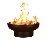 Braciere per impieghi gravosi, grande braciere rotondo, braciere a legna in acciaio inox nero, braciere da esterno spesso e profondo per veranda, bracieri da giardino, barbecue(80cm/31.5in)