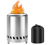 Braciere portatile da tavolo con supporto: Fuoco da tavolo senza fumo e in acciaio inox, braciere da tavolo per esterni e patio, elementi essenziali per il campeggio, legna e carbone/alimentato a