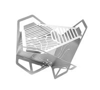 Braciere Portatile - Fornello Da Campeggio Pieghevole In Acciaio Inossidabile Con Griglia Piatta | Cucina Riscaldante Da Tavolo Compatta | Calore Della Cucina All'aperto | Utilizzo Versatile Nel