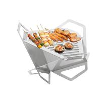 Braciere portatile pieghevole, scaldavivande portatile con decorazione dal design , per famiglia, amici, avventurieri, giardino, esterni, cortile e riunioni con grigliate