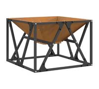 Braciere quadrato 50 x 50 x 35 cm in acciaio Corten, robusta ciotola in metallo per giardino, terrazza e campeggio, durevole e resistente alle intemperie