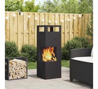Braciere rettangolare in acciaio, nero, 35 x 100 cm, braciere resistente alla ruggine per giardino e terrazza dal design moderno, portatile e resistente al calore per serate accoglienti