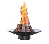 Braciere robusto, braciere in acciaio, braciere rotondo in acciaio inox per esterni a legna, grandi caminetti per esterni, terrazze, feste, falò, barbecue(Black,70CM/27.56IN)