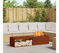 vidaXL Focolare Rustico a Legna per Uso Esterno - Acciaio Invecchiato per Tronchi Grandi, Perfetto per Patios e Giardini, Soluzione di Riscaldamento per Fino a 8 Persone, Ottimo per Campeggio