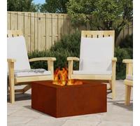 vidaXL Focolare Marrone 60 x 60 x 30 cm, Braciere Moderno per Giardino e terrazza, Soluzione di Riscaldamento Esterno Durevole, Rettangolare e Portatile per Eventi Eleganti