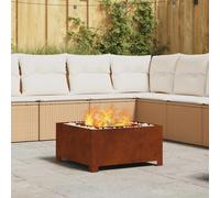 vidaXL Focolare Rustico a Legna Acciaio Resistente alle Intemperie Quadrato Riscaldamento all'Aperto 60 X 30 cm Durevole e Resistente al Calore per Giardini e Balconi