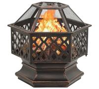 Braciere Rustico con Attizzatoio 62x54x56 cm XXL in Acciaio