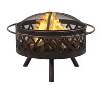 Braciere Rustico con Attizzatoio 76 cm XXL in Acciaio