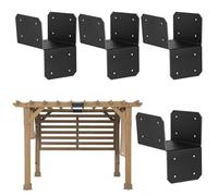 Brackets for Wood Posts - 4pcs Beam Anchoring Connector | Heavy-Duty Metal Beam Bracket | Beams Connector Roof Tie Header Hanger | Rust-Proof Sleeve Heavy Duty Connectors for Carports Log Cabin