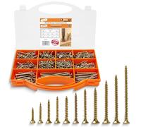 Brackit 780 PC truciolato assortimento kit | grande valore confezione zincato, resistenza supplementare viti per legno assortite per porta cerniere, riparazioni, pannelli di foratura