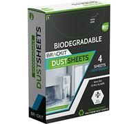 brackit MT2348 Confezione da 4 Fogli Antipolvere biodegradabili, 4 x 5 m, Extra Large per mobili e pareti, Protezioni Impermeabili, Bianco Goffrato, 4 Sheets-13x16ft