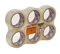 brackit - Nastro adesivo trasparente da imballaggio, 48 mm x 66 m, confezione da 6 rotoli - resistente nastro da imballaggio per uso regolare o in movimento, per sigillare facilmente pacchi e scatole