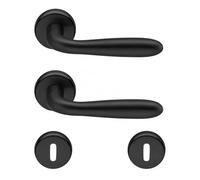 Brackle Coppia di Maniglie per Porte Interne, Modello Patri A Goccia Oro Lucido (Nero)