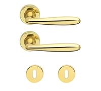 Brackle Coppia di Maniglie per Porte Interne, Modello Patri A Goccia Oro Lucido (Oro)