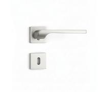 Brackle Maniglia MIREA, Maniglia per Porta Interna in Design Moderno, Set di 2, con Rosetta Quadrata e Bocchetta (Cromo Satinato)