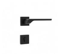 Brackle Maniglia MIREA, Maniglia per Porta Interna in Design Moderno, Set di 2, con Rosetta Quadrata e Bocchetta (Nera)