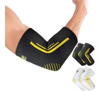 Bracoo Tutore Epicondilite Gomito, Gomitiera per Epicondilite, Tutore Gomito per Uomo Donne, Epicondilite Fascia Compressione Per Tendinite, Sport, Tennis, Golf, EE92, Nero, L