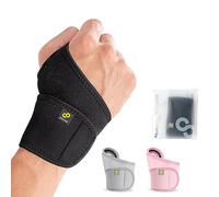 Bracoo WS10 Polsiera Fascia Polso Elastica in Neoprene, Polsino Regolabile e Reversibile con Foro Pollice. Ideale Tendinite, Dolore al Polso. Taglia Unica (Nero-New)