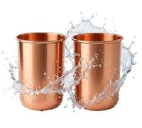 BRACOP® Set di 2 bicchieri da acqua in rame per bevande tazza caraffa bicchieri incisi bicchiere d'acqua borraccia Moscow Mule Mug Drinkware Utensili in rame puro Serveware