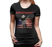 Brad Paisley T Shirt Men's Cotton Fashion Sports Casual Round Neck Short Sleeve Tees Black S