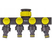 Bradas Distributore d'acqua a 4 vie, 4 valvole, per tubo da giardino, rubinetto di arresto LE-03033K 3461