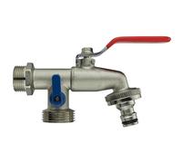 Bradas GKK0512 - Rubinetto doppio 1/2 x 3/4 x 3/4 pollici, argento, 3 x 5 x 2 cm