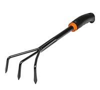 BRADAS - KT-Y6003, Sarchiatore in acciaio "de luxe", Arieggiatore manuale per orto e giardino, Rastrello Frangizolle a 3 punte Largo 7,5 cm.