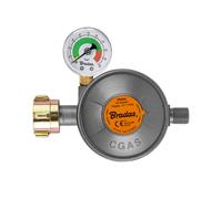 Bradas Riduttore di pressione del gas 50 mbar con manometro e valvola di sicurezza EFV, regolatore del gas 1,5 kg/h, riduttore di pressione per bombola del gas, barbecue, fornello a gas e riscaldatore