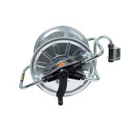 AVVOLGITUBO A MURO GIREVOLE IN ACCIAIO ZINCATO PER TUBO GIARDINO 1/2" MAX 50 MT.