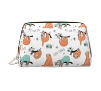 Bradipi appesi al ramo di un albero musica borsa di trucco in pelle sacchetto cosmetico organizzatore viaggio toeletta pochette