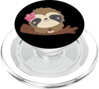 Bradipo carino con faccia felice Arte incredibile con fiore PopSockets PopGrip per MagSafe