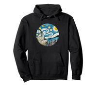 Bradipo carino Zoo Animal - Van Gogh Starry Night Style Felpa con Cappuccio