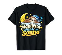 Bradipo Che Dorme sulla Luna Amante del Sonno E Pisolini Maglietta