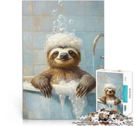 Bradipo che fa il bagno puzzle 1000 pezzi per adulti Aiuta il cervello ad allenare i giocattoli che creano dipendenza per coltivare la pazienza Opera d'arte 38x26cm