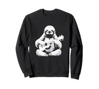 Bradipo Che Suona Ukulele Musica Pigro Amante degli Animali Felpa