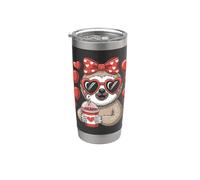 Bradipo che tiene il cuore bevendo caffè bradipo San Valentino arco Bicchiere termico in acciaio inox doppia parete