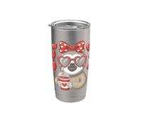 Bradipo che tiene il cuore bevendo caffè bradipo San Valentino arco Bicchiere termico in acciaio inox doppia parete