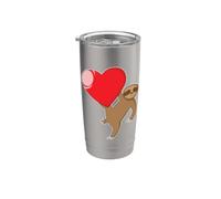 Bradipo con un grande cuore Bicchiere termico in acciaio inox doppia parete