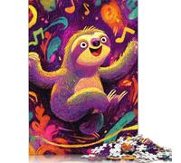 Bradipo danzante Puzzle in Legno Adulto 300 Pezzi Per Gioco Familiare Regalo Per Amore E Amico Gioco EduGattoion Decorazione Interna Unica Stress Relief 300pcs (40x28cm)
