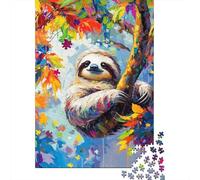 Bradipo nella giungla Puzzle in Legno 1000 Pezzi Adulto Puzzle Regalo Per Amore E Amico Per Gioco Familiare Decorazione Interna Unica Gioco Education Stress Relief Toy 1000pcs (75x50cm)