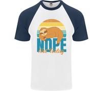 Bradipo No Non Oggi Divertente Pigro DA UOMO S/S Baseball T-Shirt