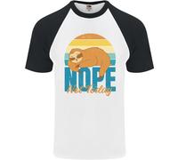 Bradipo No Non Oggi Divertente Pigro Uomo S/S Baseball Maglietta